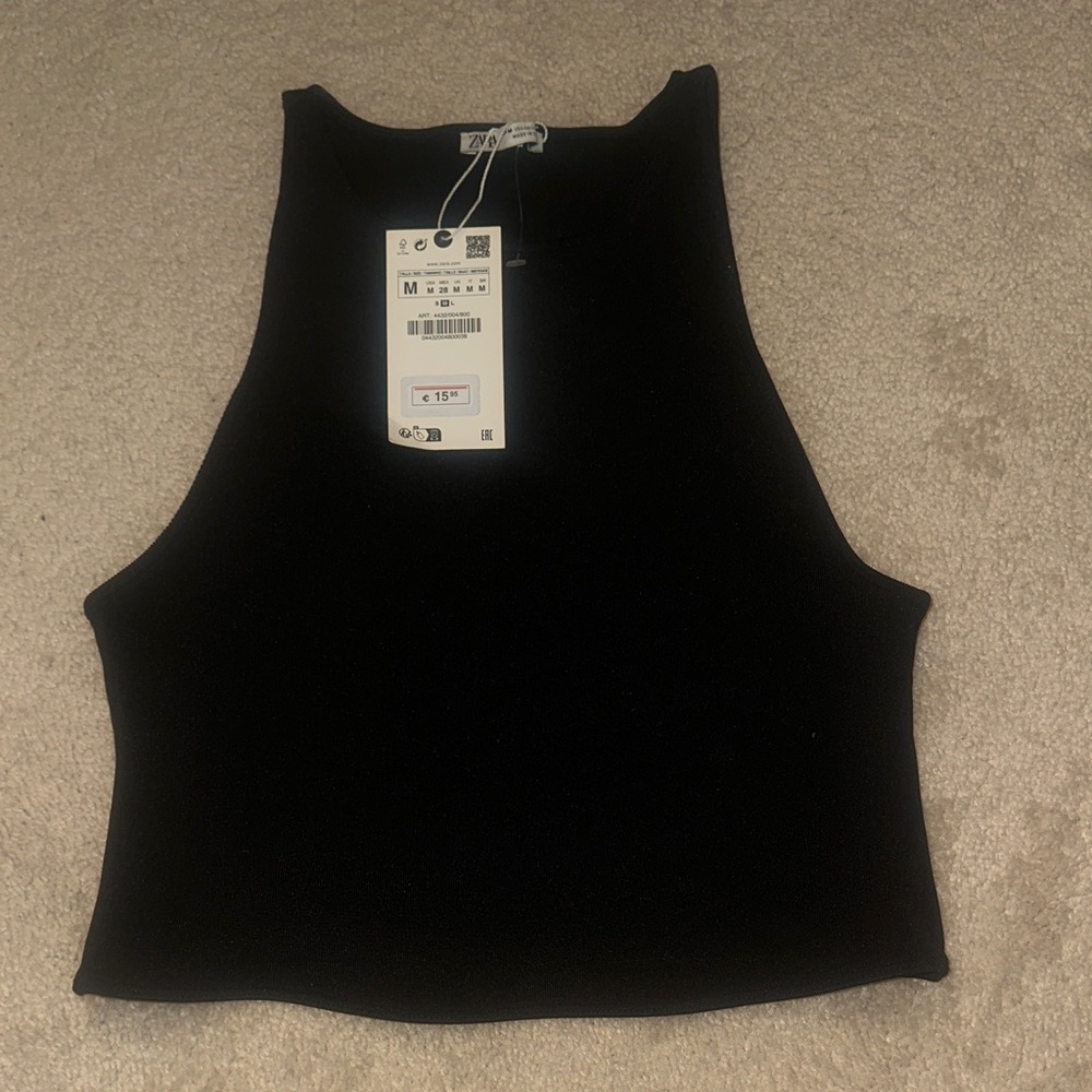 Zara Elegant Black Sleeveless Top